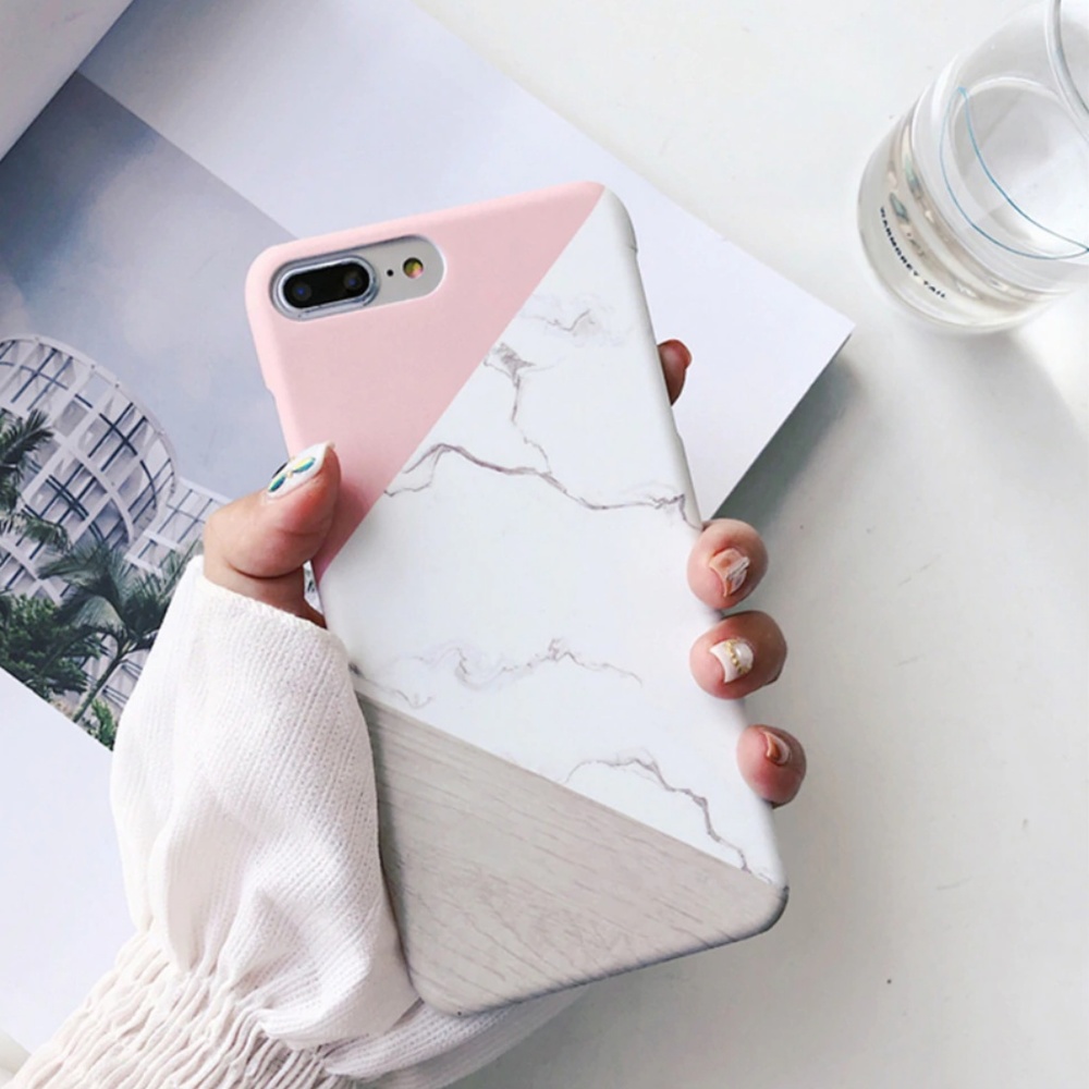New iPhone X/XS/XS Max Marble Wooden Hard Case